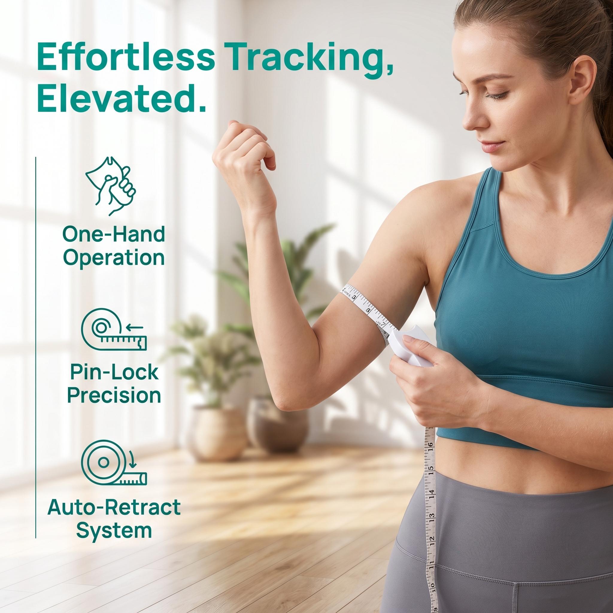 Automatic Retractable Body Tape Measure| One-Hand Operation & Accurate Lock| For Gym Goers, Weight Loss Journals & Sewing Projects| 2026 New Body Measurement Tool -YY0
