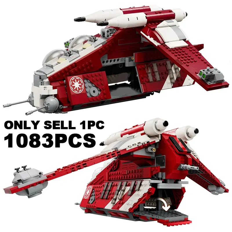 1083PCS Coruscant Guard Gunship Building Blocks Space Battle Model Starship Fighter Aircraft Assemble Bricks Toys Gift For Teenagers, Adults, Family Members, and Friends