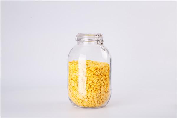 Glass Sealed Jar with Snap Lid Tea Jar Square Round Glass Bottle Honey Jar Pickle Jar Dried Fruit Grain Sealed Bottle
