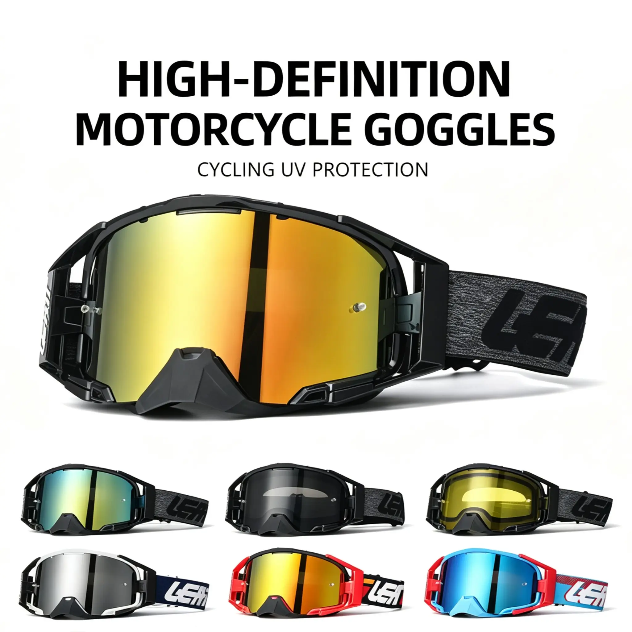 Professional High-Quality Anti-Fog Windproof Motorcycle Goggles, HD Off-Road Cycling Helmet Glasses, Outdoor Sports Protective Eyewear