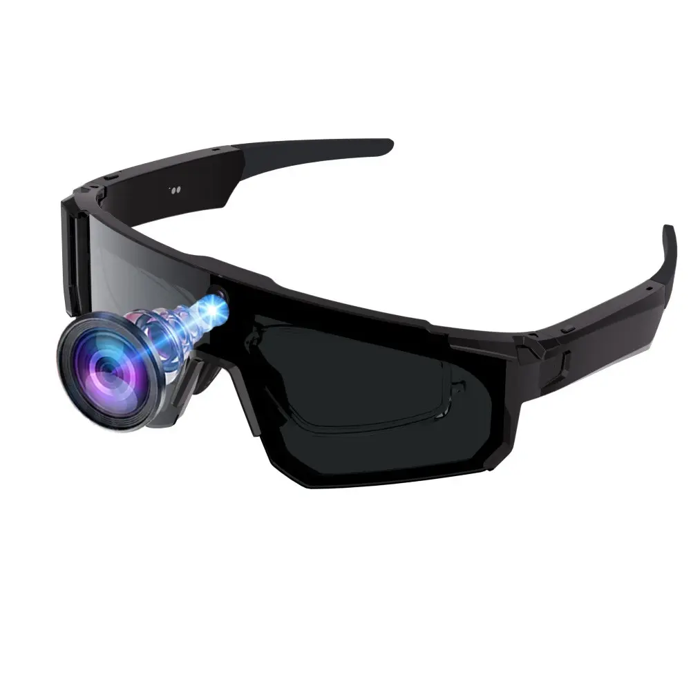 Smart Sport Glasses with Camera, 8MP Camera, Video Recording,4GB Memory Build-in (No SD Card Needed), Build-in Myopia Inner Frame,Bluetooth Call ,Music Control ,AI Translation, 260Mah Battery, IP64 Waterproof, Wireless Smart Glasses