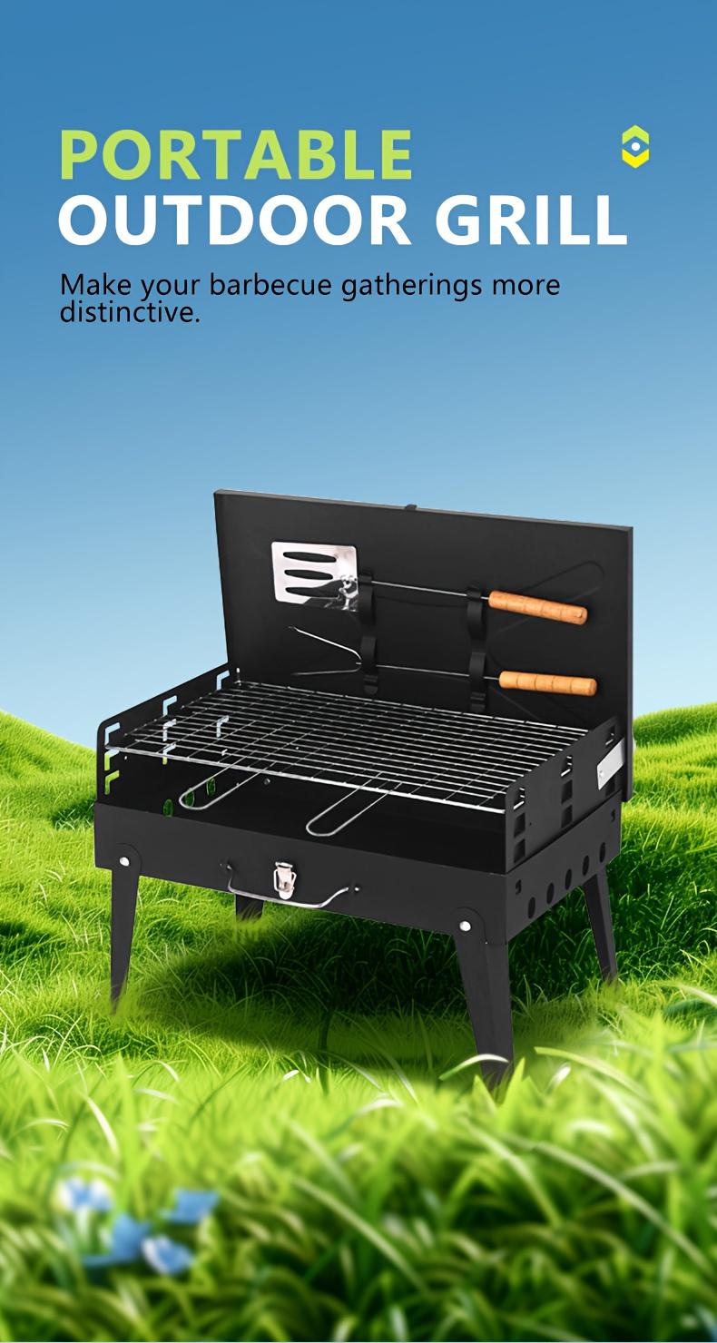Portable Foldable Outdoor BBQ Grill with Windshield Lightweight Cast Iron for Indoor & Outdoor Use No Assembly Required Charcoal Wood Compatible Durable for Picnics Camping Backyard Cooking Travel wade ostove Portable Foldable Outdoor BBQ Grill with Windshield Lightweight Cast Iron for Indoor & Outdoor Use No Assembly Required Charcoal Wood Compatible Durable for Picnics Camping Backyard Cooking Travel wade ostove