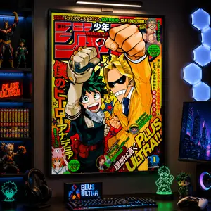 My Hero Academia Anime Poster Canvas Wall Art Deku Izuku Midoriya All Might Weekly Jump Manga Cover HD Print Japanese Manga Decor Bedroom Living Room Gaming Room Aesthetic Gift for Fans Collectors