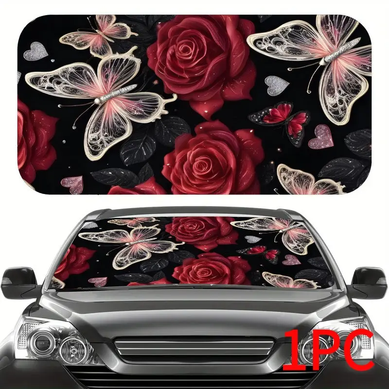 Universal Car Sun Visor, UV Protection Foldable Dashboard Cover, Keeps Vehicle Cool, Fun Car Accessory, Fits Sedan, Suv, Off-Road Vehicles