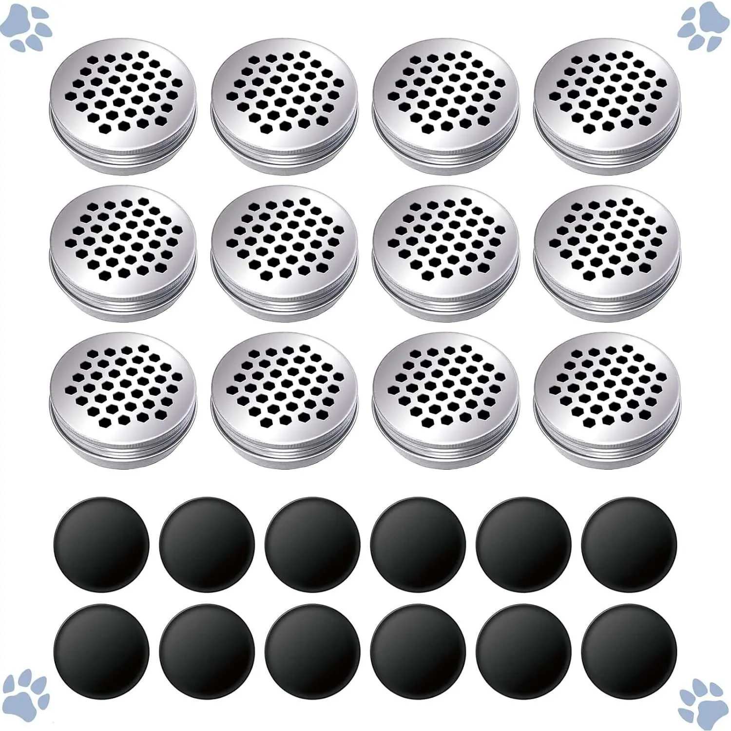 12 Pack Dog Pet Scent Training Box,Magnets Dogs Cat Scent Work tins,Dog Nose Work containers, Smell Metal Kit for Dogs Training, Pet Aluminium Tins
