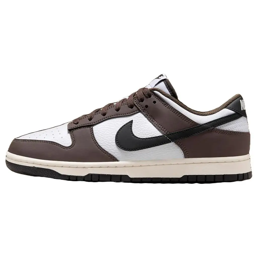 Nike Dunk Low Next Nature Synthetic Leather Sneakers Unisex Brown Black White Verifiable, with credentials and supporting global authentication