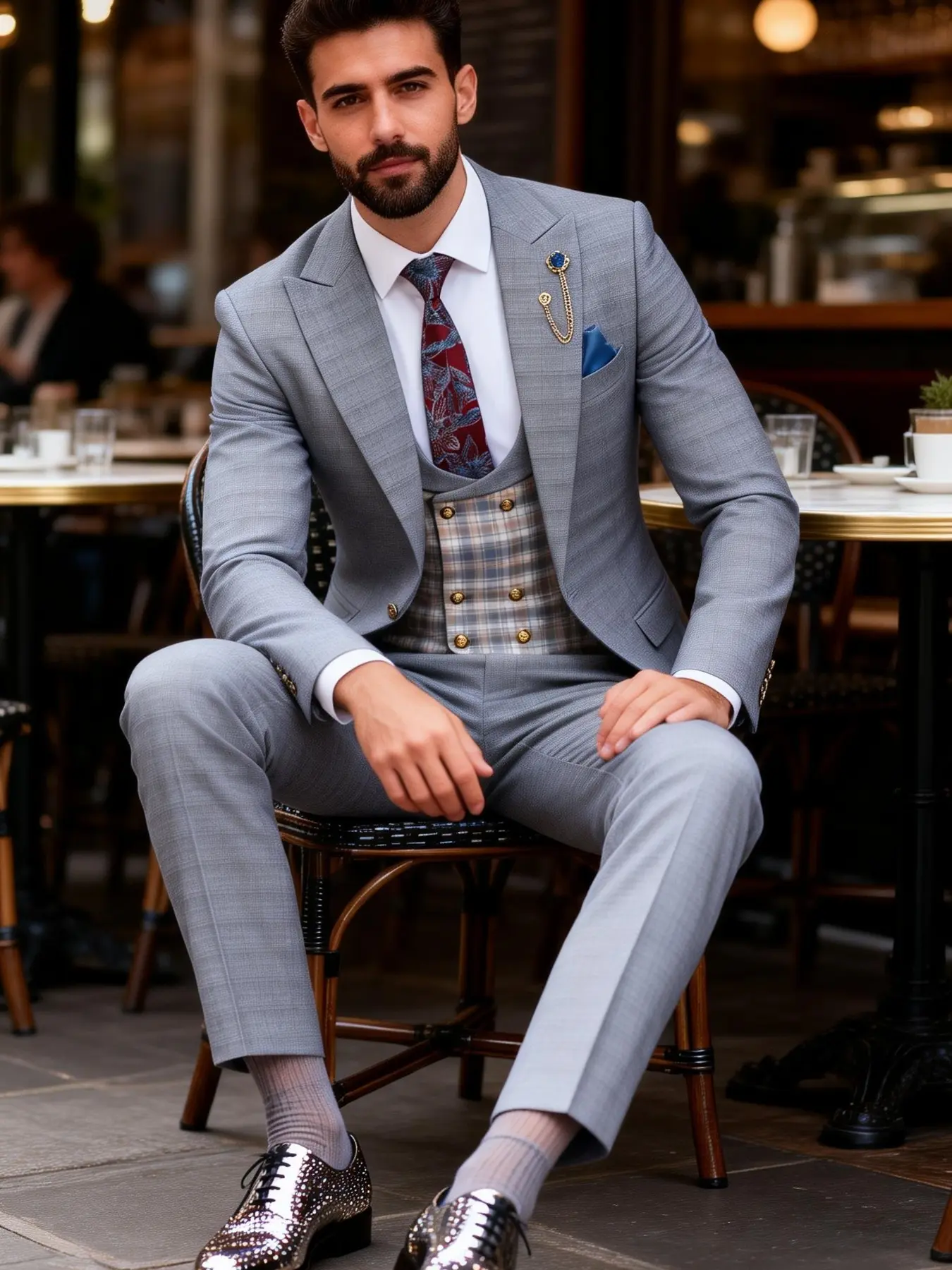 Men's Slim Fit Blazer Set, Business Suit Jacket, Vest, and Pants, Ideal for Daily Wear, Formal Events, Ceremonies