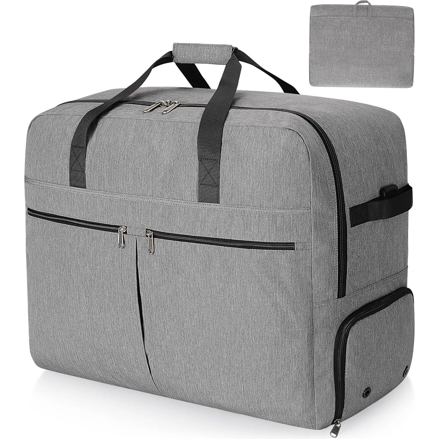 80L Foldable Large-Capacity Travel Luggage Bag for Men and Women - Waterproof, Tear-Resistant, with Shoe Compartment