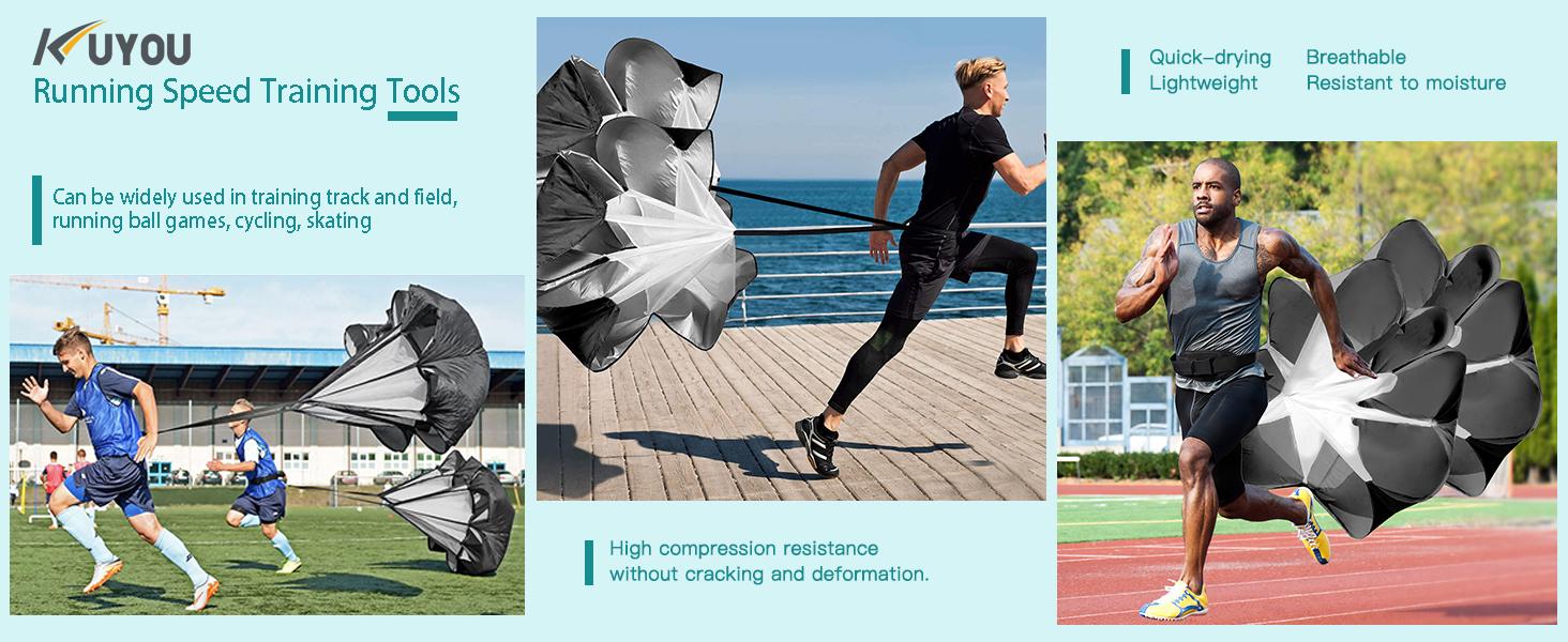 Running Speed Training Speed Chute Resistance Parachute for Speed and Acceleration Training Fitness Explosive Power Training 56-Inch