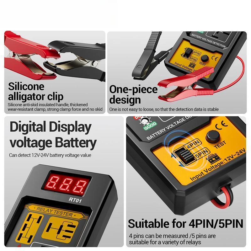 Universal 12V LED Indicator Light - Car Battery & Relay Voltage Tester, Checker for Vehicles, Essential Car Accessory