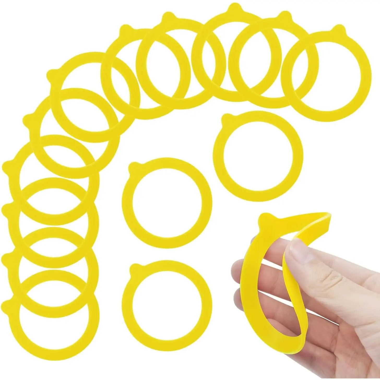 12 count   Gasket for Jars, Airtight Rubber Seals Rings, Leakproof  Gasket Sealing Rings for Mason Jars, Elastic and Fits  Sizes (Yellow)