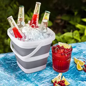 Space-Saving 2 Pack Collapsible Buckets - 5L Portable Cleaning & Washing Solution for Outdoor & Indoor Use