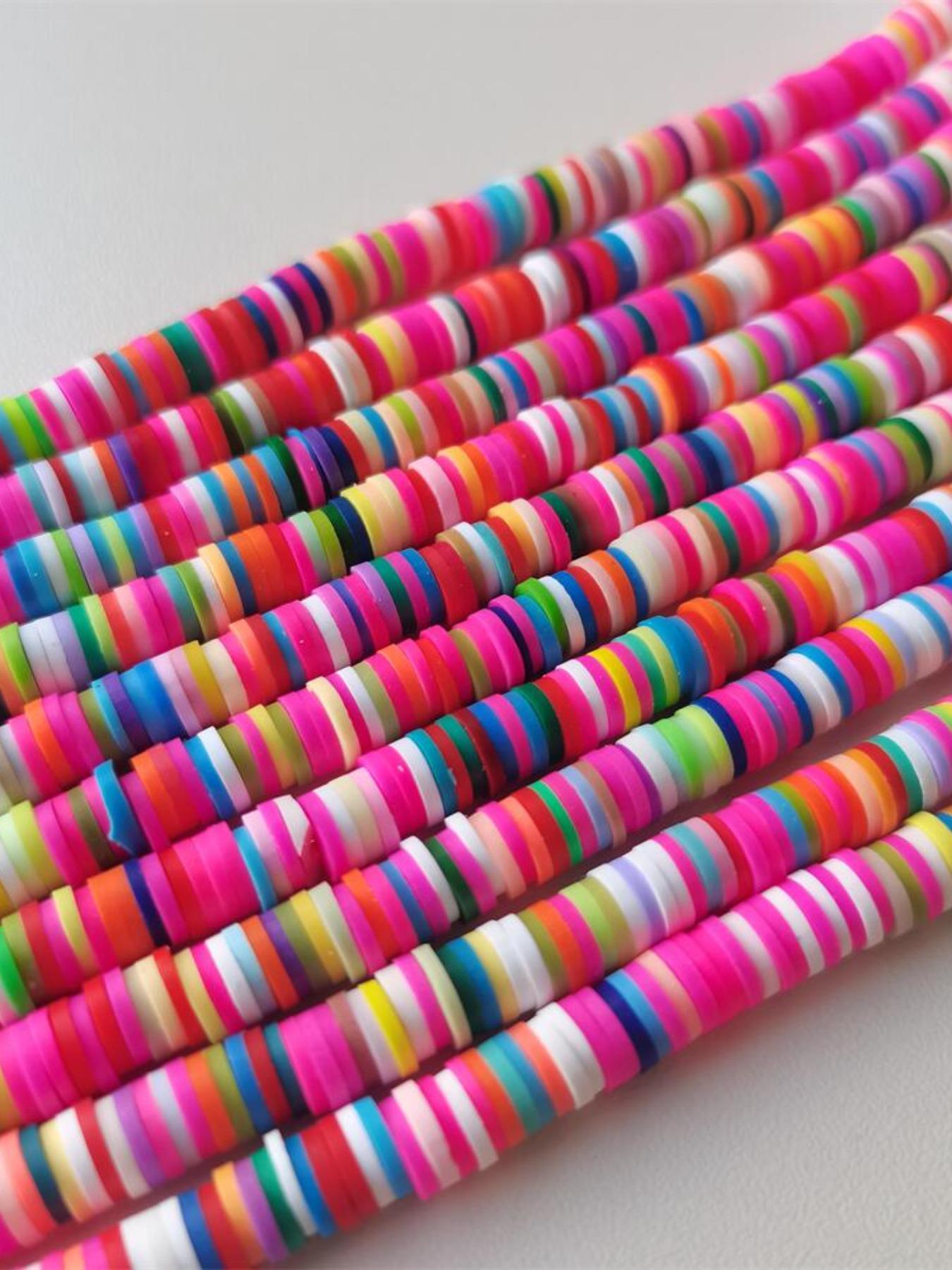 Colorful Soft Clay Slices, Round Polymer Clay Beads, DIY Jewelry Making Supplies for Bracelet Necklace Earrings, Fashion Accessories for Women & Girls