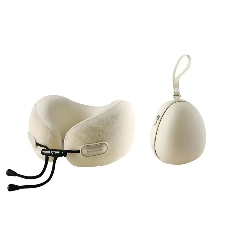 Foldable Storage U-Shaped Neck Pillow Soft Memory Foam Cervical Protection Pillow for Travel Office Nap