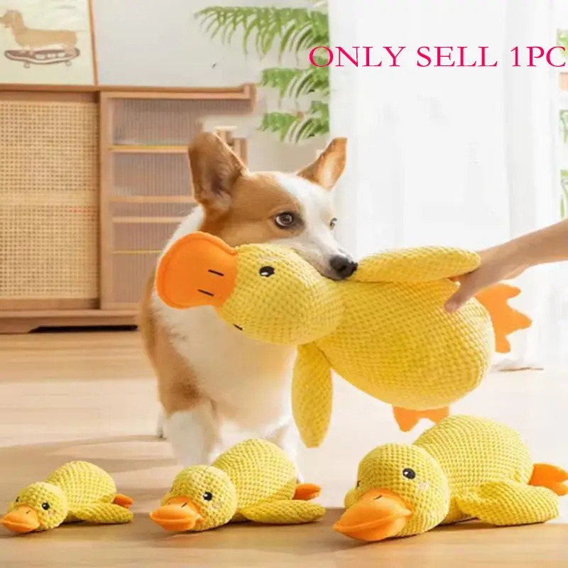 Dog Plush Toy with Yellow Duck, Interactive Dog Hugging Sleeping Plush Doll, Soft Pet Toy for Boredom Relief, Calming Companion Toy for Dogs, Cute Stuffed Duck Pet Supplies
