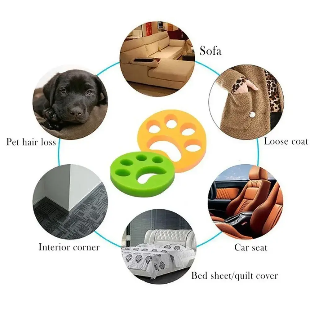 Reusable Pet Hair Remover for Laundry, Silicone Dog & Cat Fur Lint Collector for Washing Machines
