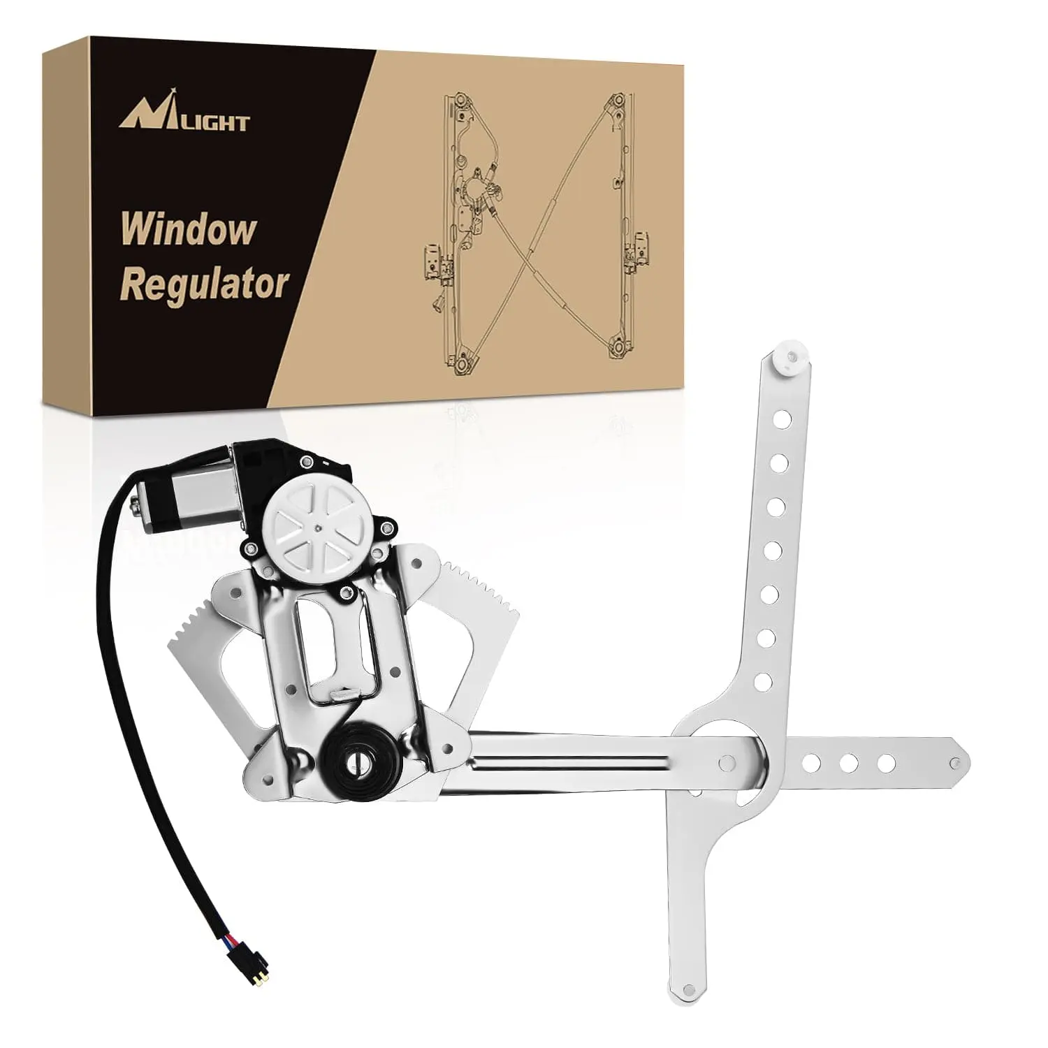 Nilight 125-1627L Sturdy Stainless Steel, Iron, Copper, Plastic Power Window Regulator & Motor - Front Driver Side, Plug&Play Original Fit for 1988-2002 Chevrolet Blazer C1500-C3500 K1500-K3500 Tahoe, 1996-2002 GMC Yukon