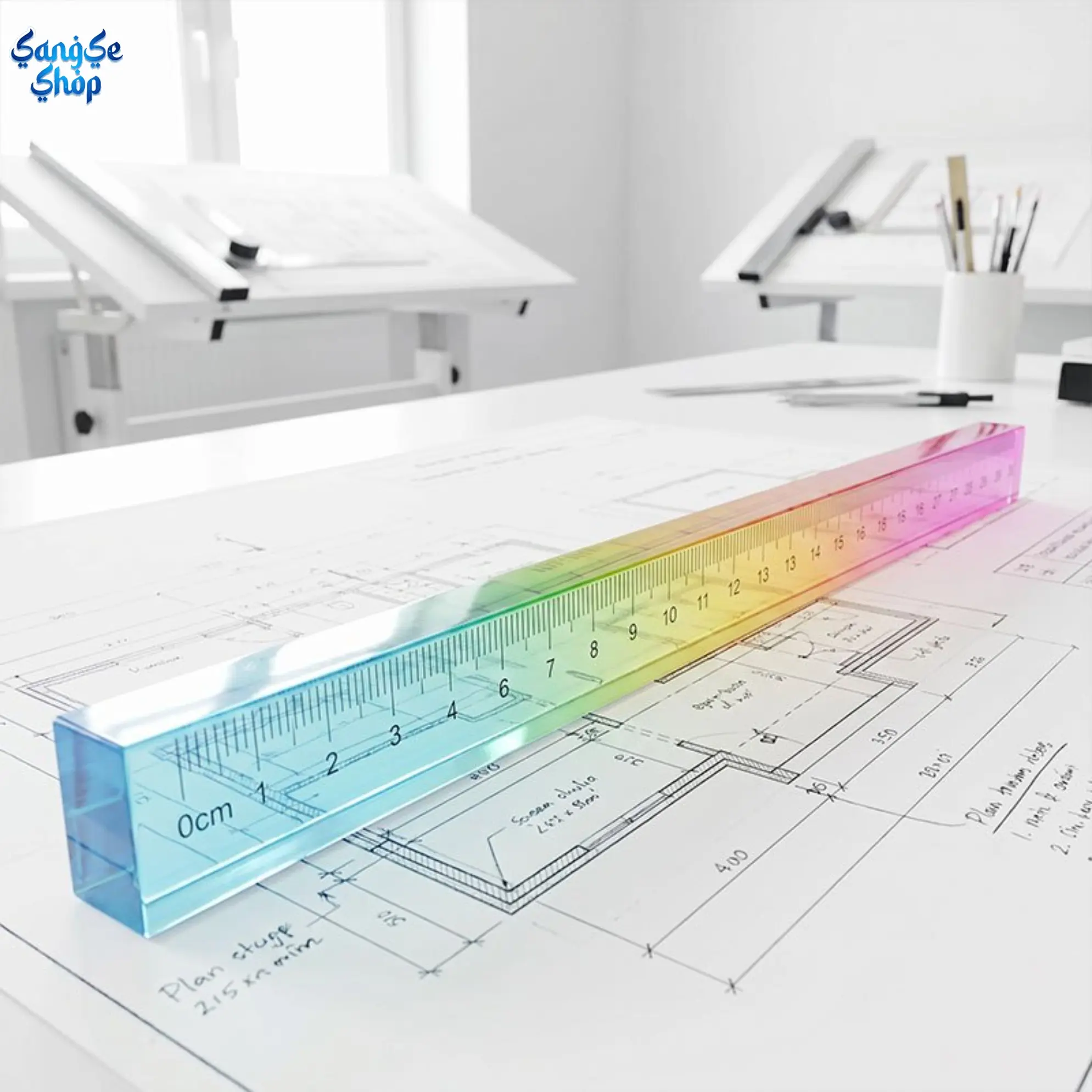 Color Geometry Ruler Cube 2-in-1 Mathematical Drawing Tool, Multifunctional Geometry Set for Students, Measurement & Drafting Instrument for Geometry Learning, School Math Supplies for Drawing, Calculating & Classroom Use
