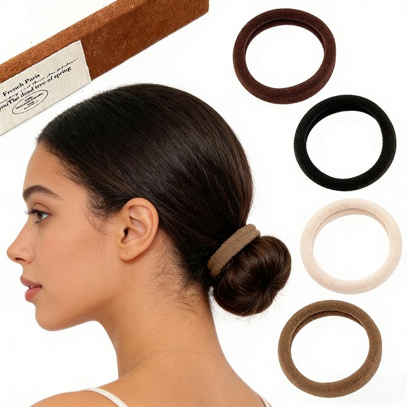 10-Piece Seamless Thickened Elastic Hair Ties, Cotton Crease-Free Bands for All Hair Types, Women's Hair Accessories Ideal Gift