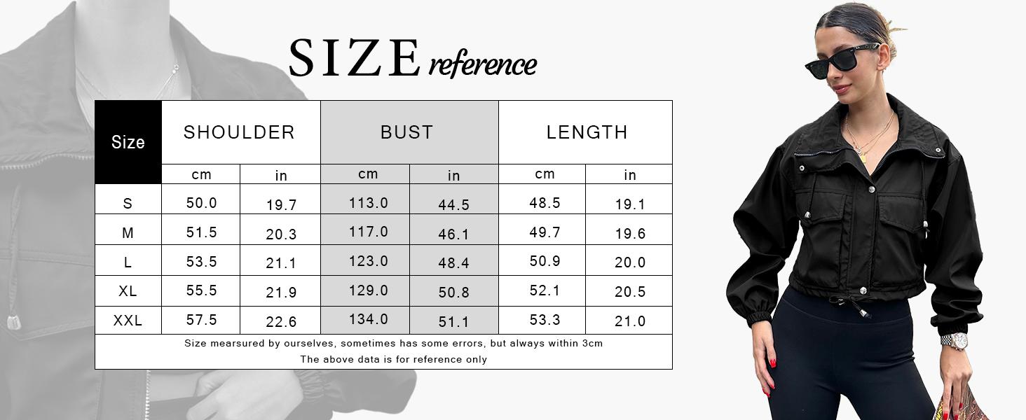 Imily Bela Womens Cropped Jacket Zip Up Lightweight Oversized Utility Anorak Coat with Pockets
