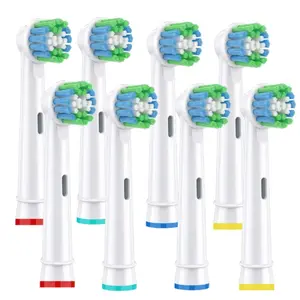 8 Pcs Replacement Toothbrush Heads for Oral-B, Soft Bristles Round Snap-On, Electric Brush Refills for Adults, Phthalate Free, Multi-Pack