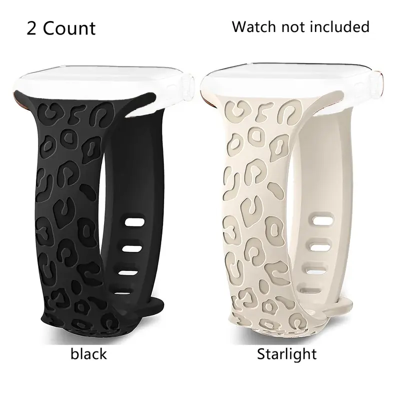 Fashionable Leopard-print Silicone Watch Band, Smart Watch Replacement Watchband, Wearable Tech Accessories Compatible with Apple Watch Series, Smart Watch Strap, Smartwatch Compatible Bands, Stylish Smartwatch Accessories (Band Only)
