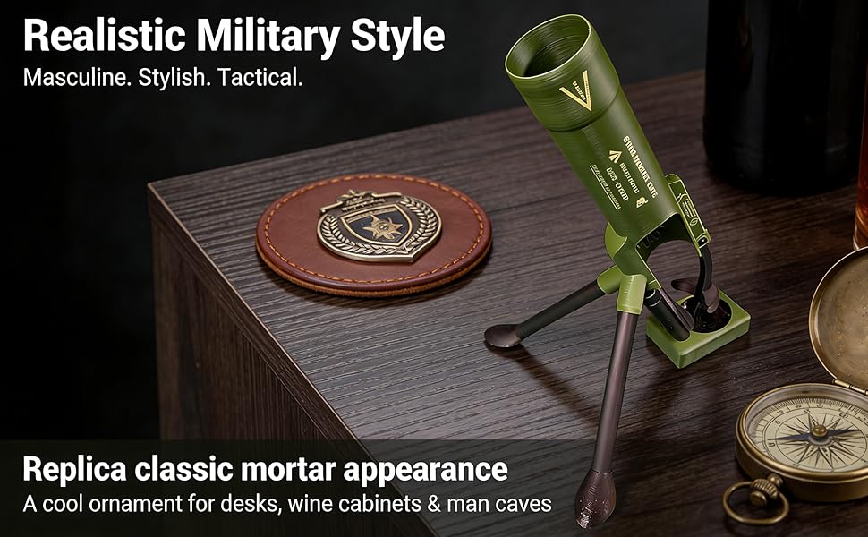 Mortar Bottle Opener Beer Bottle Mortar Opener Tube, 51mm Heavy Duty Tactical Cap Launcher Hands-Free, Funny Beer Bottles Opener For Bars Desks Shelves Home Party Bar Desk Decor