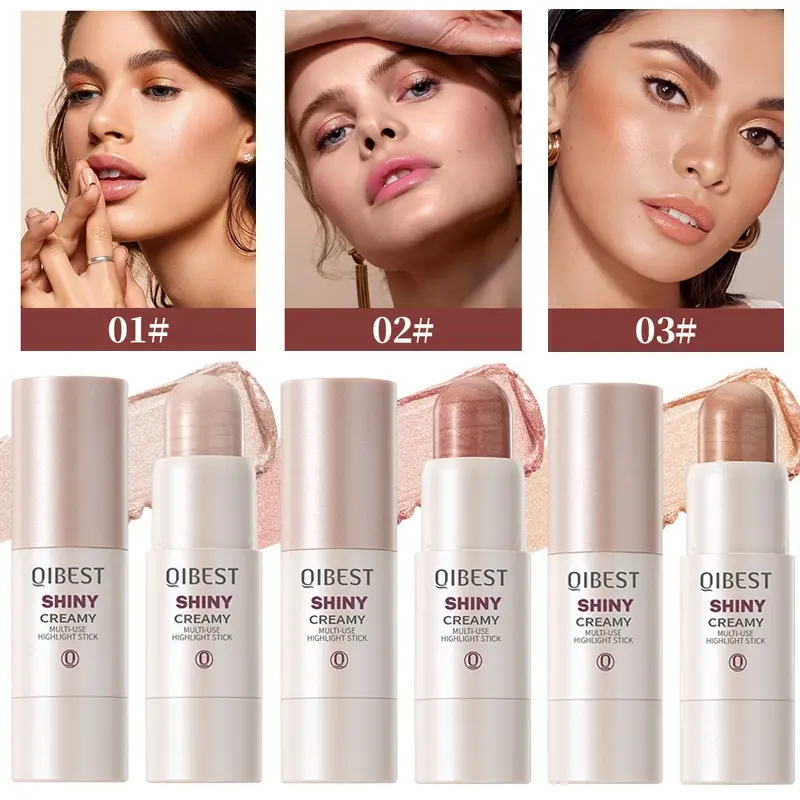 Highlighter and contour stick, Highlighter Balm, long-lasting luster, brightens the face, lightweight texture, natural makeup effect, Glowy Highlighter, Beauty Highlighters