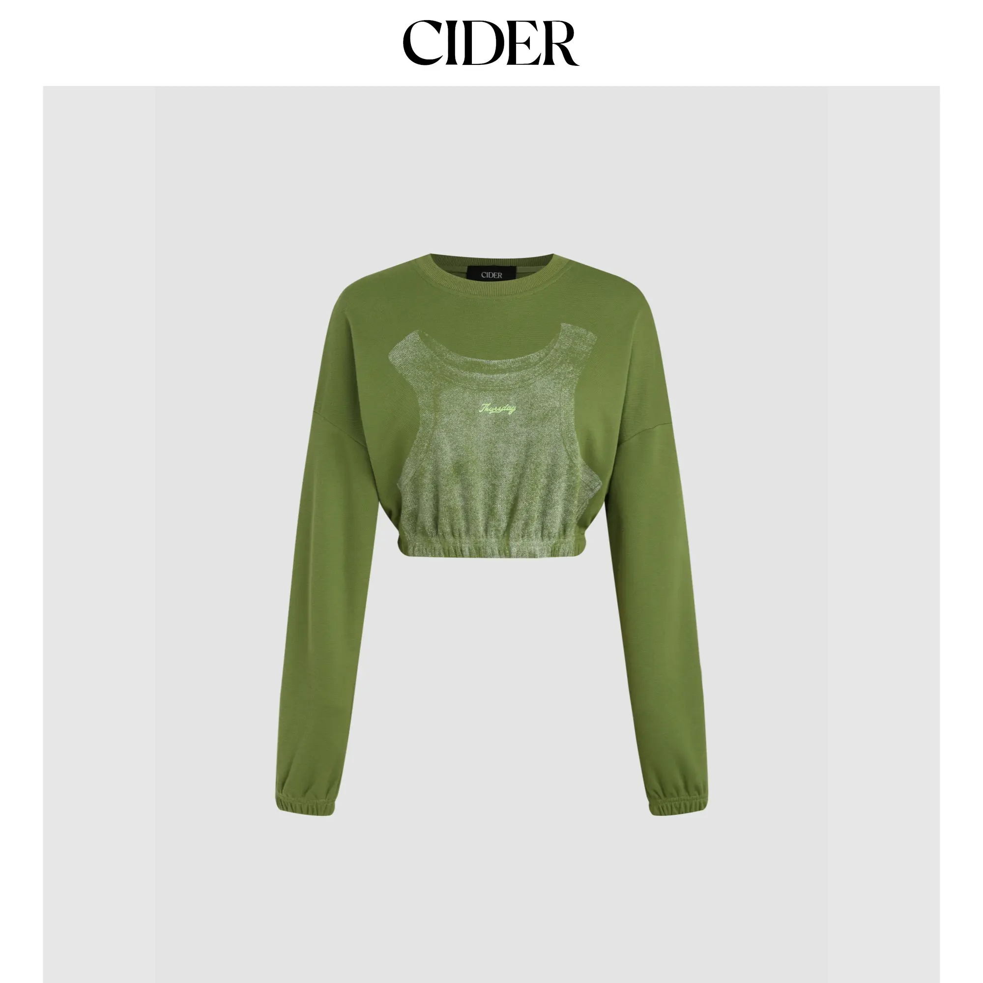 Cider [size 2-10] Solid Elastic Waist Crop Sweatshirt SummerFinds