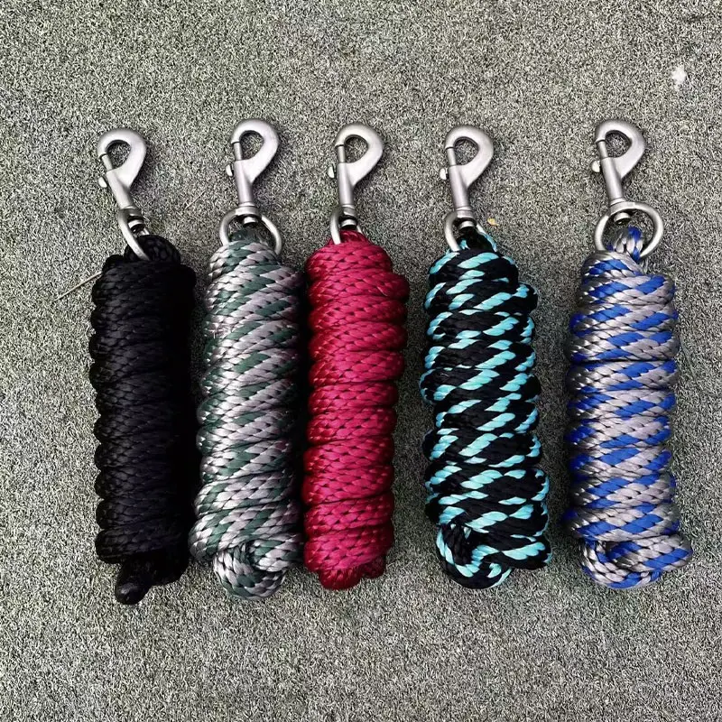 Equestrian Gear 2m Large Buckle Horse Lead Rope, Colorful Horse Halter with Metal Lock, Multiple Colors Available, Durable and Secure, Equestrian Supplies