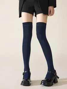 Women's Glitter Thigh-High Socks, Sparkly Metallic Casual Socks, Bright Retro Pile Socks, Perfect for Everyday Wear, Cosplay, Halloween