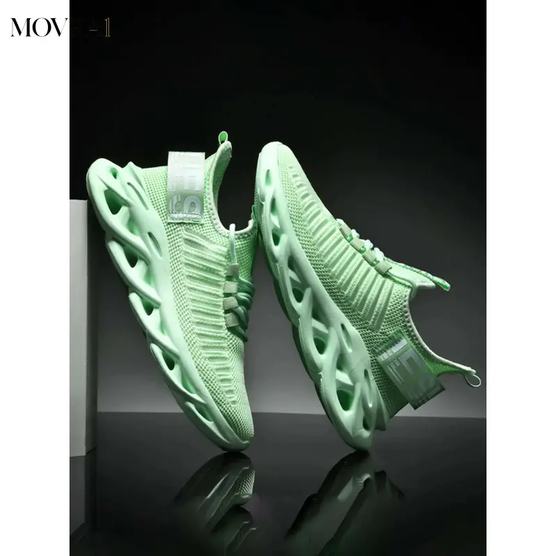 MOVRA1 Men's Lightweight Mesh Sneakers Knit Breathable Lace-up Shoes Sporty Running Shoes Casual Athletic Running Shoes Running Footwear Men