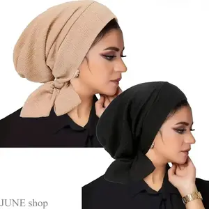 Muslim 2-Piece Head Scarf And Inner Cap Set, Soft Breathable Comfort Headwear Accessory For Ramadan Worship, Chemo Hair Loss Recovery And Daily Casual Wear