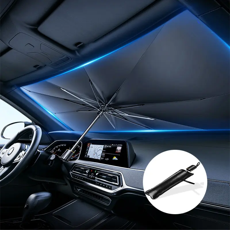 Car Sunshade Umbrella Front Windshield Silver Glue Sunshade Umbrella Uv Resistant Folding Car Umbrella Car Sunscreen Accessories Sunshade For Car Windshield