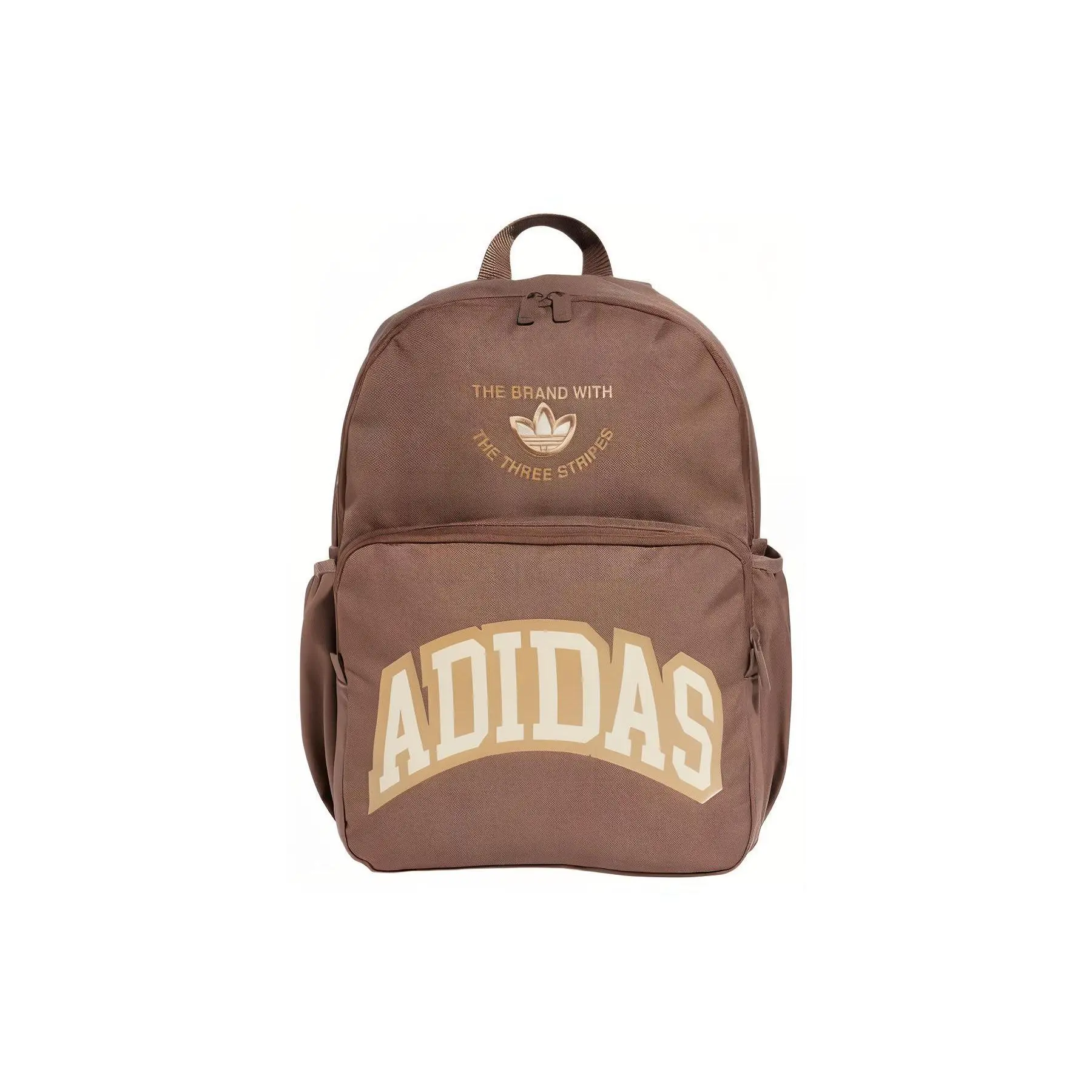 Adidas Originals 22.1L Sporty Casual Zip Backpack for Men and Women – Recycled Polyester – Brown