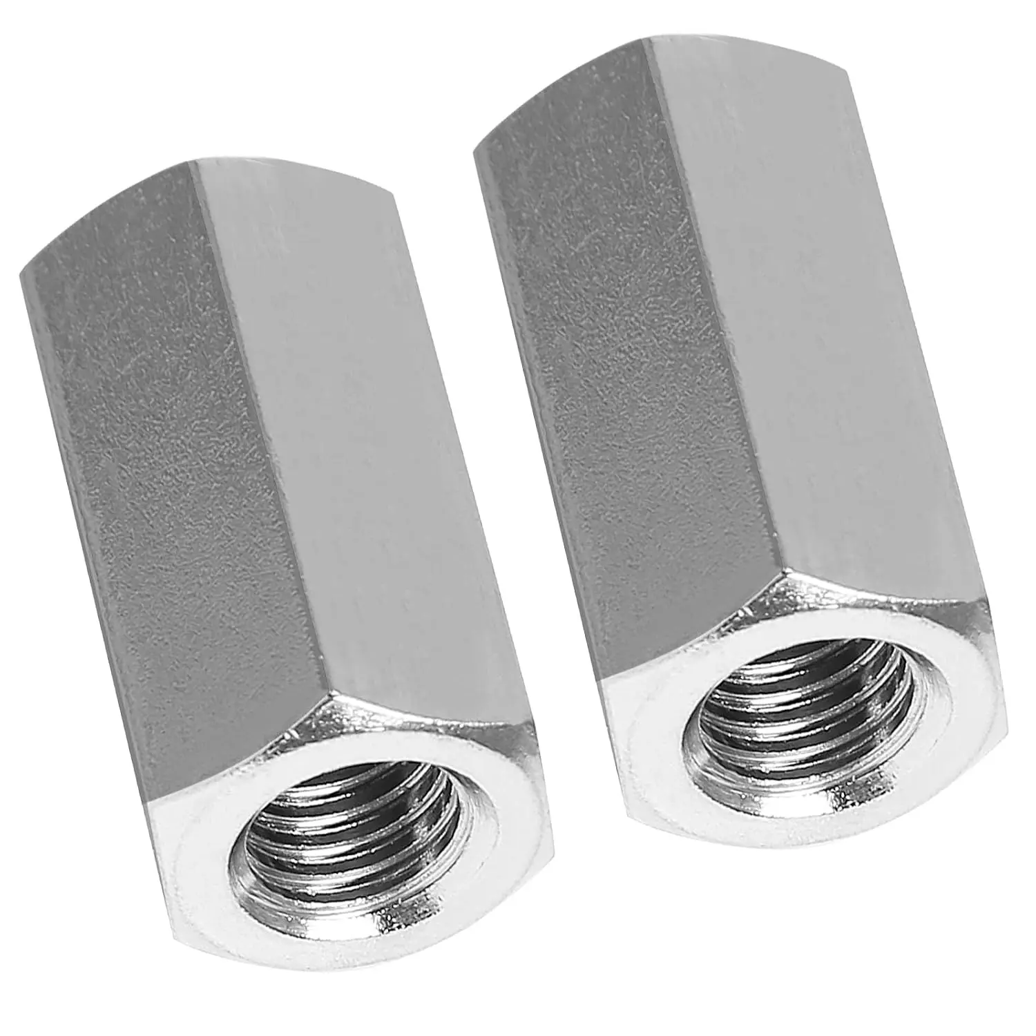 2-Piece Stainless Steel Hex Coupling Nut - M8 x 1.25 Pitch, 25mm Length, 13mm Width, Hex Shape, Metric Fit, Threaded Nut for Rod Connection, Replacement (Home Supplies)