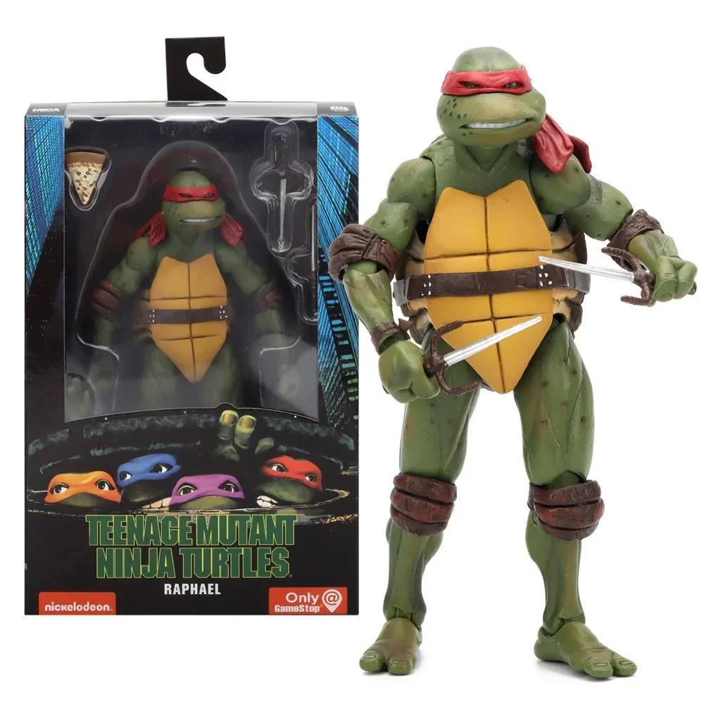 Ninja Turtle Anime Action Figure, Neca 1990 Film Version, Edição limitada, Estátua de PVC, Presentes de Aniversário do Menino popular