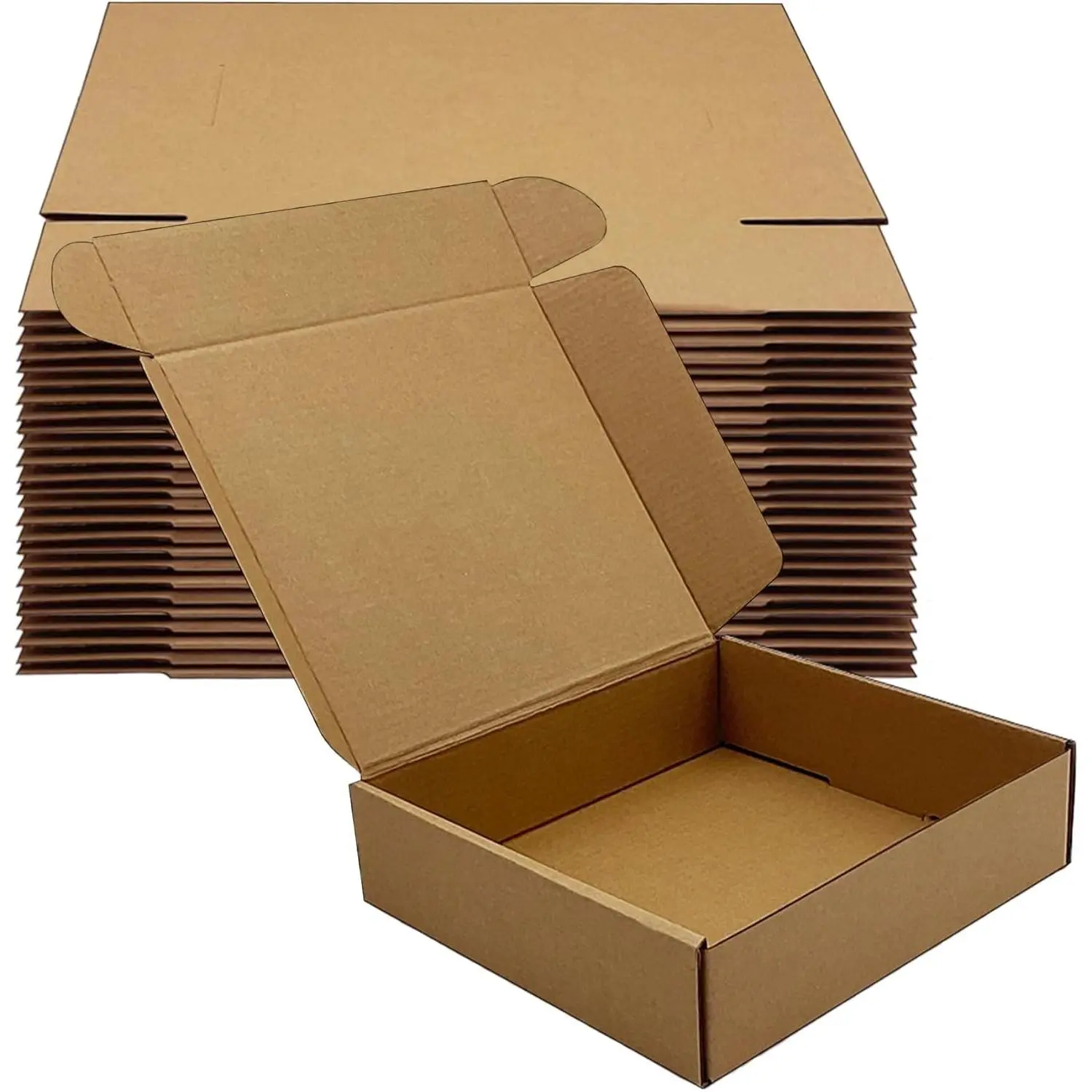 8x5x2 inch 50 Pack Shipping Boxes, Brown Corrugated Mailer Boxes, Heavy Duty Recycled Cardboard Packaging for Mailing Small Business E-Commerce Gift Wrapping Moving Storage