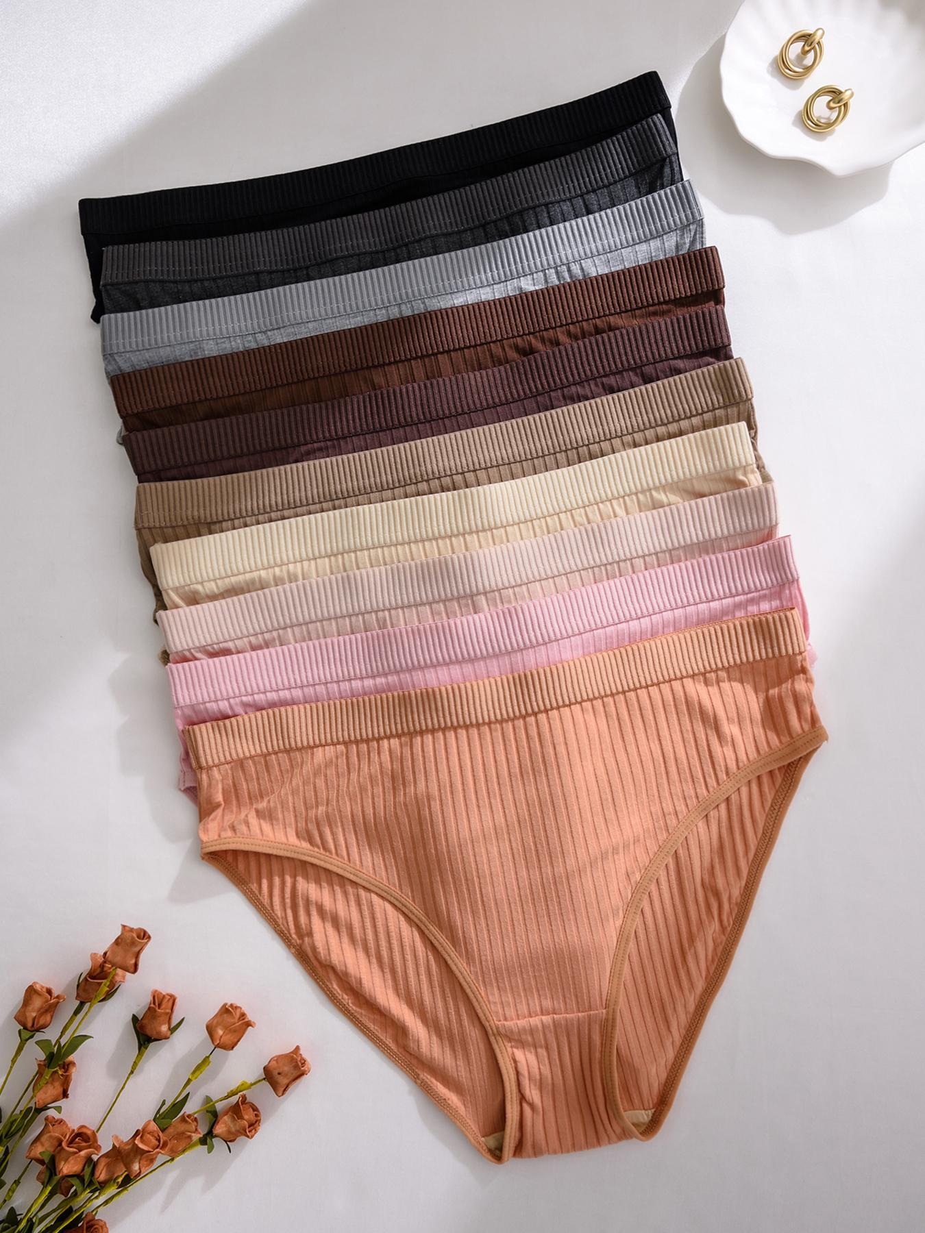 [Plus Size] Solid Color Briefs, Soft Comfy Breathable Panty for Daily Wear, Women's Underwear for All Seasons, Casual Soft Panties