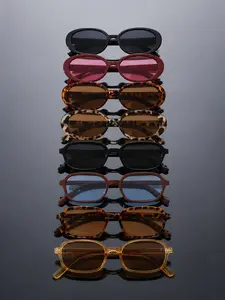 8 Pairs Elliptical Personalized Street Style Glasses, Ideal for Daily Use, Vacation, and Outdoor Activities, Fashionable and Comfortable