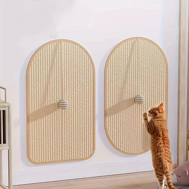 Sisal cat scratching board - durable, sofa-safe scratching board, with cat toys and cat pad included