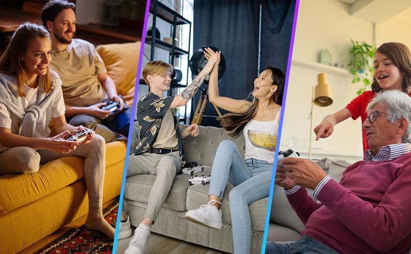 Mass Games Retro Game Console with 20000+ Built-in Games 19 Emulators 2 Wireless Controllers 4K Output & 64GB SD Card Perfect for Kids & Adults - Portable Gaming System Console Stick with Emulators fun party