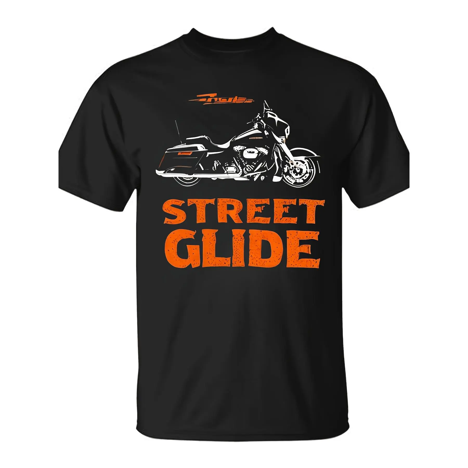 Street Glide Motorcycle Graphic Men’s Cotton T-Shirt, Biker Vintage Short Sleeve Tee For Harley Riders, Tshirt, Top, Streetwear, Fabric, Four Seasons