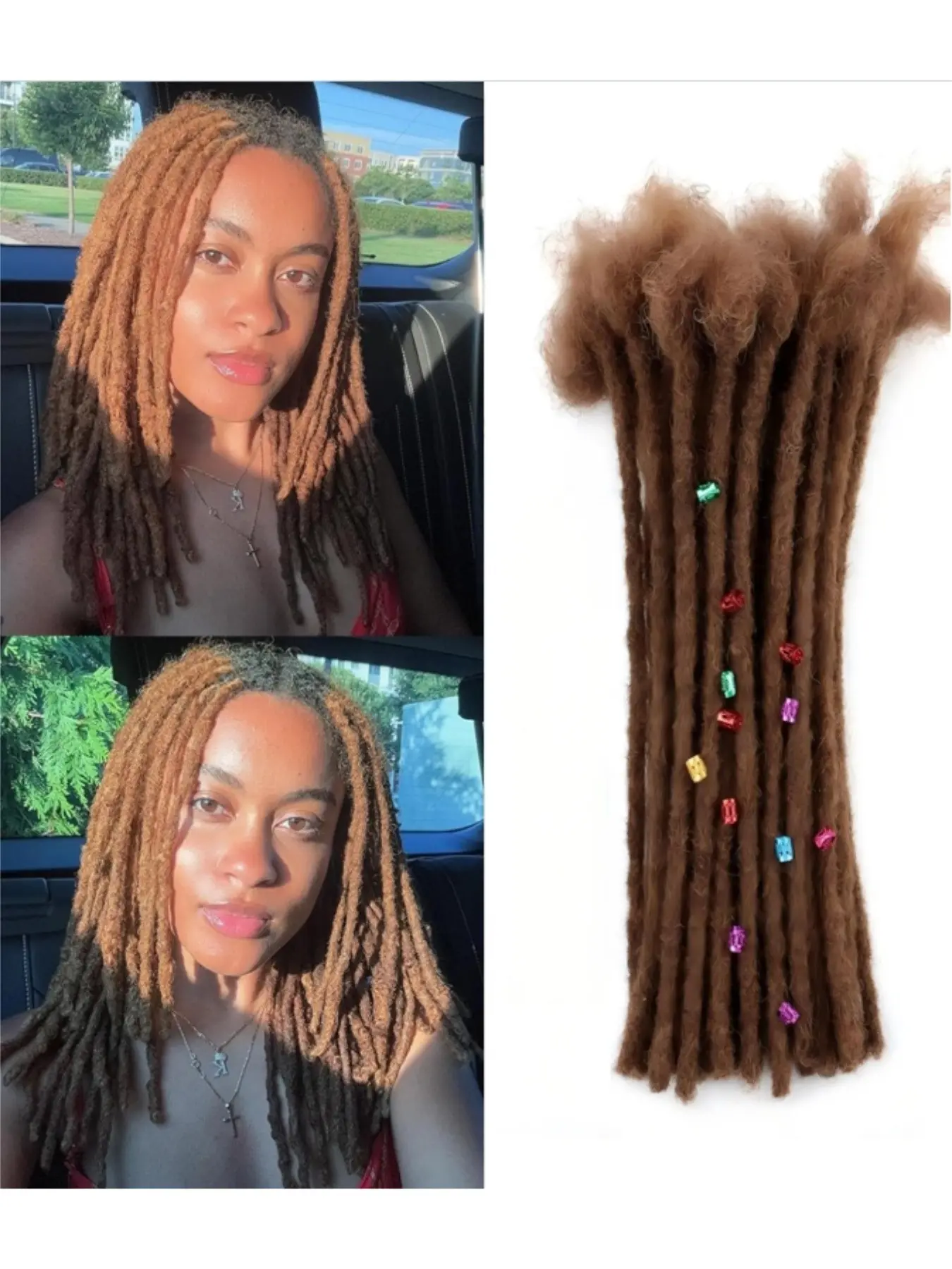 Human Hair Dreadlock Extensions Brown #30 6–16 Inch 0.6cm Locs Handmade 10/30/60 Strands Full Head Permanent Natural Soft Loc Extensions