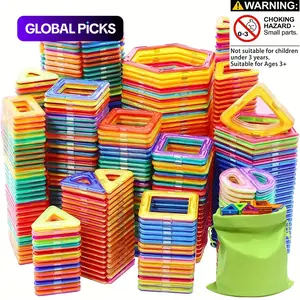 Large Magnetic Building Blocks Set, Creative DIY Construction Toy, Enhance Hand-Eye Coordination, Colorful, Perfect for Kids' Holidays Birthdays, Magnetic Building Tiles