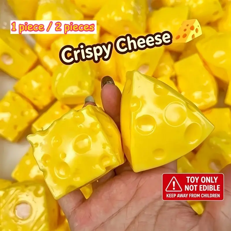 Mini Cheese Cube Stress Ball Anxiety Reducing Ball Squishy Fidget Toys Building Block Filling No Rebound Squeeze Toys Sensory Stress Relief Fidget Toy for Adult Anxiety Relief Toys Soft Fidgets Squishies
