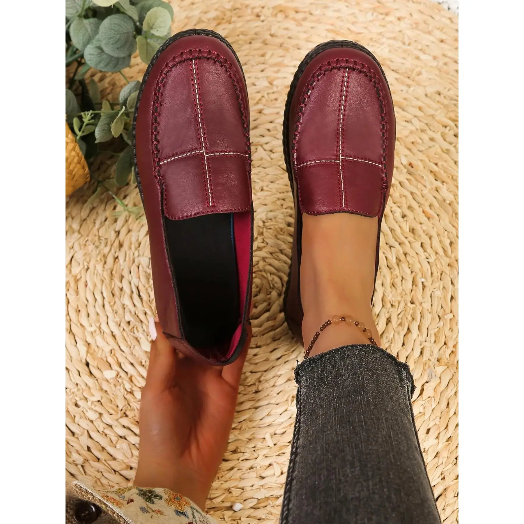 YYW1 Women's Soft Sole Anti-Mom Shoes, Nursing Shoes, Comfortable Fashion Lightweight-On Casual Sneakers, All-Season Textile Upper Walking Shoes