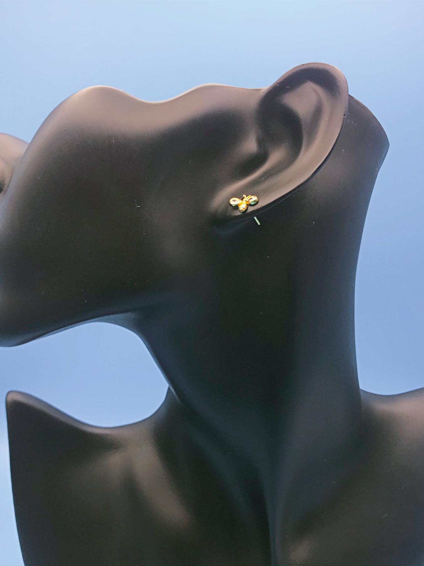 S925 Sterling Silver Cute Bee Design Stud Earrings, Fashionable Rhinestone Decor Earrings for Women & Girls, Trendy All-match & Exquisite Jewelry for Birthday Gift