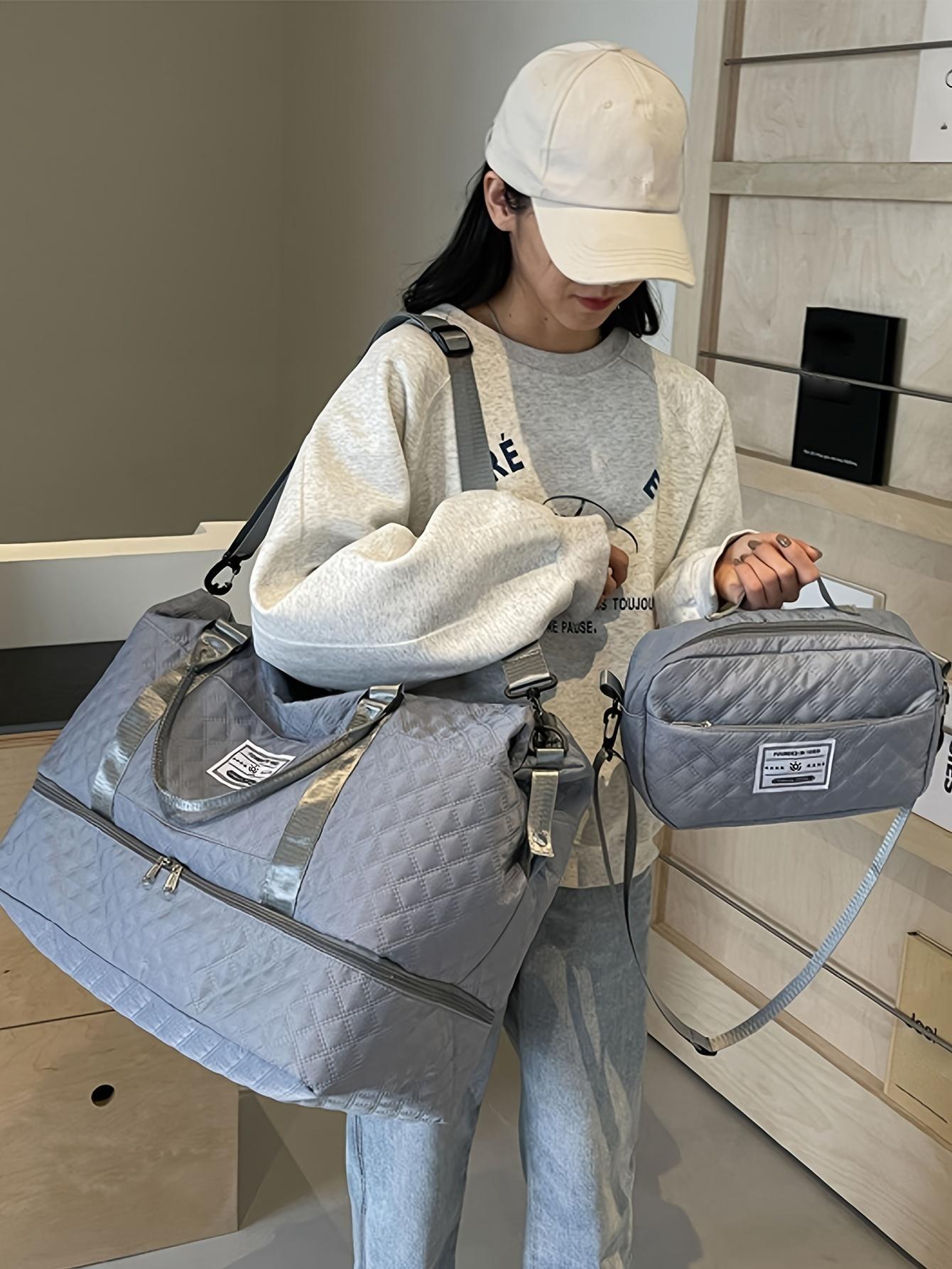 Travel Bag Set, Women's Weekend Bag with Shoulder Strap, Overnight Bag with Shoe Compartment, Yoga Gym Bag with Wet Pocket and Shoe Pocket, Pre and Postpartum Hospital Bag, Business Sports Bag Set