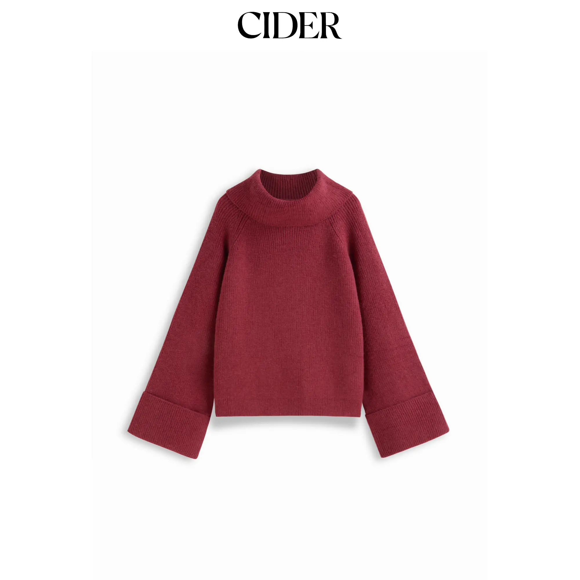 Cider Knit Turtleneck Bell Sleeve Sweater SohoChic